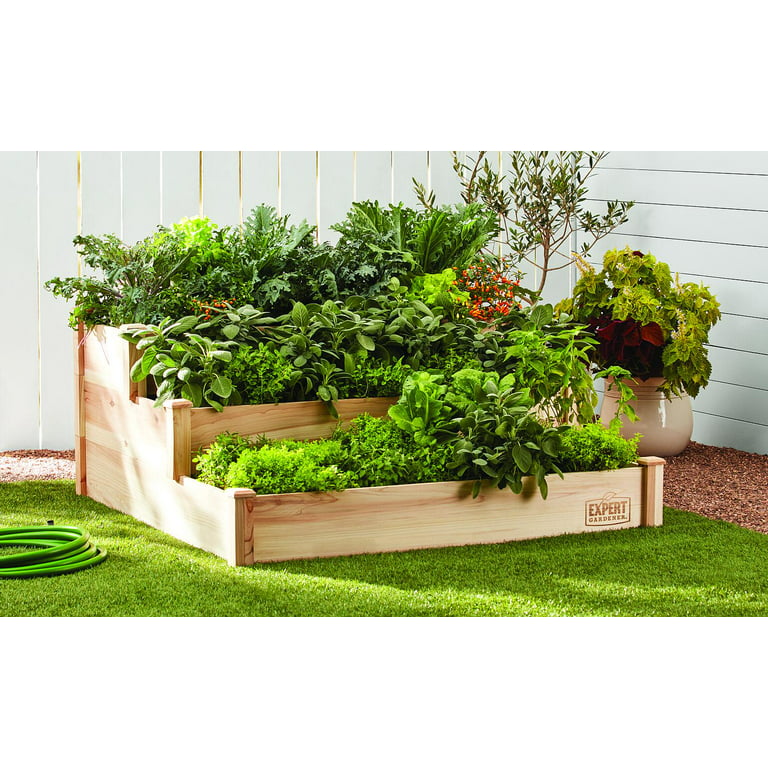 Expert Gardener Wood Garden Bed, 7.4 ft L x 2 ft W x 10.6 in H 