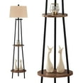 thumbnail image 2 of Maxax 65" Tripod Floor Lamp with Shelf, 3-Way Dimmable Standing Lamp with Oatmeal Fabric Shade for Living Room, Bedroom, Office, 2 of 6