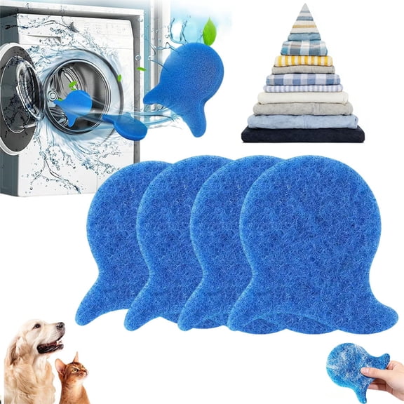 4PCS Pet Hair Remover for Laundry, Reusable Dog and Cat Catcher for Washing Machine and Dryer, Effective Lint Remover for Bedding Clothing & Pet Blankets, Washing Machine Hair Catcher