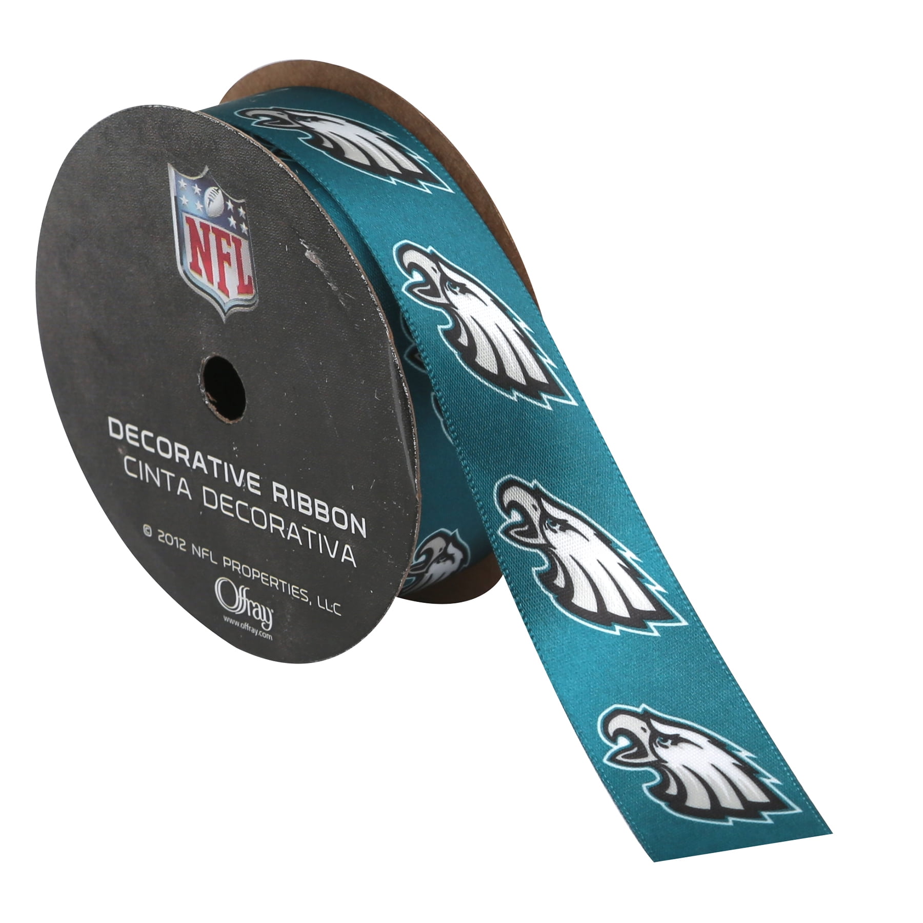 Offray 7/8"x9' NFL Philadelphia Eagles Single Face Satin Ribbon
