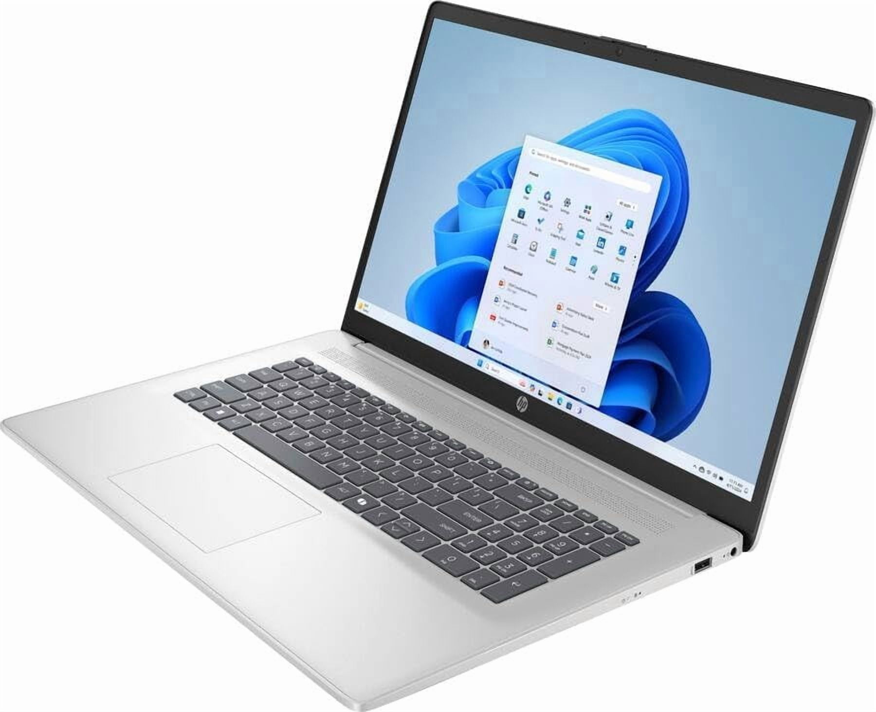 HP 17.3" Full HD Laptop | Intel Core i7 1355U | Intel Iris Xe Graphics | Copilot | Natural Silver | 16GB RAM | 1024GB SSD | Windows 11 Home | Bundle with Laptop Stand