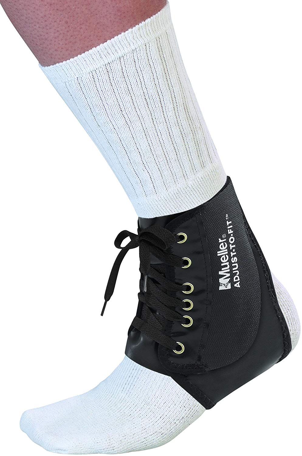 Mueller AdjustToFit Compression Ankle Joint Runner Brace Support With