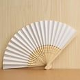 thumbnail image 3 of 30/20/16/10/5Pcs Multi-color Wedding Decorative Papper Fabric Folding Hand Fans Party Favor, 3 of 9