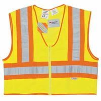 Luminator Class II Flame Resistant Vests, Large, Fluorescent Lime, Sold As 1 Each
