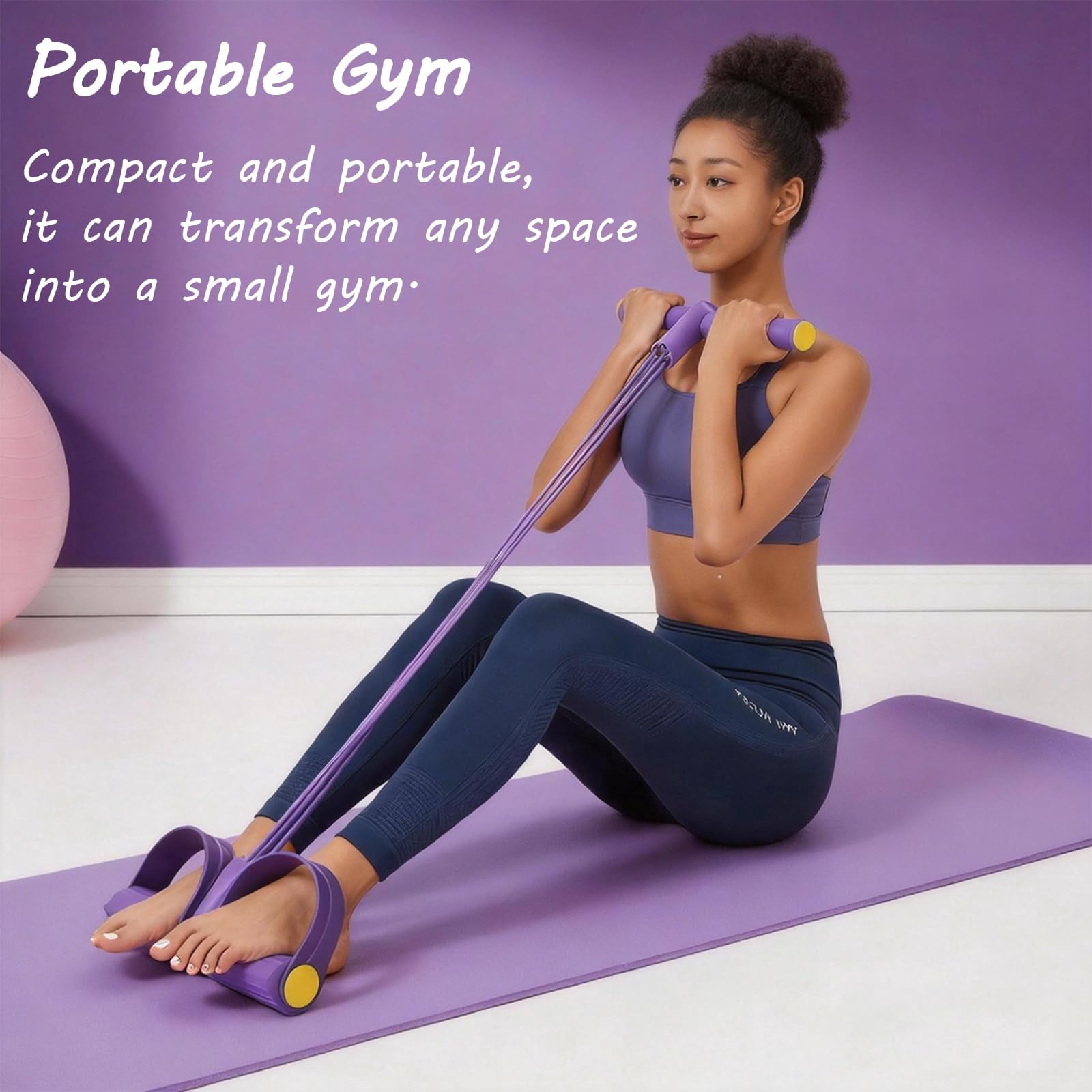 Pedal Resistance Band with Handle Multifunction Pedal Resistance Band Upgrade 6/8/10 Tubes Manual Tension Training Pedal Natural Rubber Foot Pedal Resistance Bands