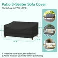 thumbnail image 2 of Adiqo Outdoor Sofa Cover, Waterproof Outdoor Loveseat Cover, Patio Bench Cover for 3-Seater for Patio Furnitures, 79"W x 37"D x 35"H, Black, 2 of 7