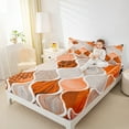 thumbnail image 4 of jejeloiu Boho Bohemian Style Bed Sheets,Abstract Geometric Stripe King Sheets,Orange White Sheet Set For Men Women,Microfiber Bedroom Decor,4 Pieces, 4 of 7