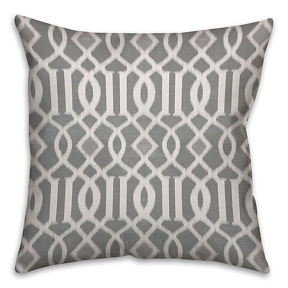 Creative Products Gray and White Kirkwood Spun Polyester Throw Pillow - 18x18