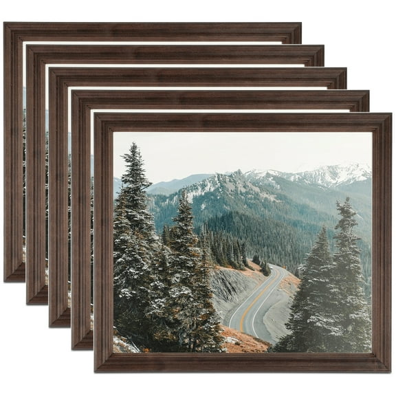 ArtToFrames 11" x 14" Walnut Picture Frame, 11x14 inch Brown MDF Poster Frame (WOM-4094), 5 Pack