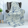 thumbnail image 4 of Airplane Soft Flannel Fleece Blanket, Old Airplane Drawings Classic Dated Flight Vintage Style Nostalgic Jets, Cozy Plush for Indoor and Outdoor Use, 50" x 70", Violet Blue Turquoise, by Ambesonne, 4 of 5