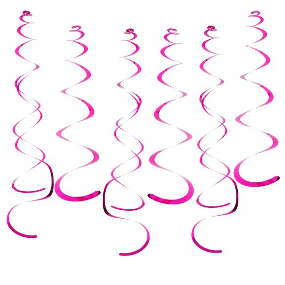 Lámina Fumwase para decoración con forma de espiral para fiestas, color rosa intenso, 30 unidades