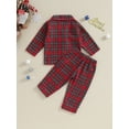 Toddler Boys Girls Christmas Pajamas Set Plaid Button up Long Sleeve