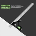 thumbnail image 3 of 300mm Stainless Steel Framing Square, 45/90 Degree Right Angle Ruler Thicken Try Square Ruler Tools with Bubble  for Carpenter Engineer, 3 of 8