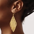 thumbnail image 3 of Stainless Steel Polished And Textured Yellow Ip Leaves Dangle Earrings (65 X 27) Made In China sre1544, 3 of 5