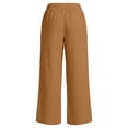 thumbnail image 4 of JIAYUE Women Sweatpants Solid Color Elastic Drawstring Waist Side Pockets Wide Leg Long Pants for Daily Casual Wear, 4 of 5