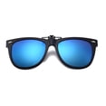 thumbnail image 3 of Polarized Clip On Sunglasses for Prescription Glasses, Flip Up Lens Overlay Lightweight Frame Attachment for Men Women Driving Fishing Commuting Blue, 3 of 3