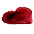 thumbnail image 1 of Inteprter Alfombras suaves en forma de corazón de piel de oveja sintética para el hogar, alfombra para el suelo del sofá, felpa Decoración del hogar vino rojo, 1 of 6