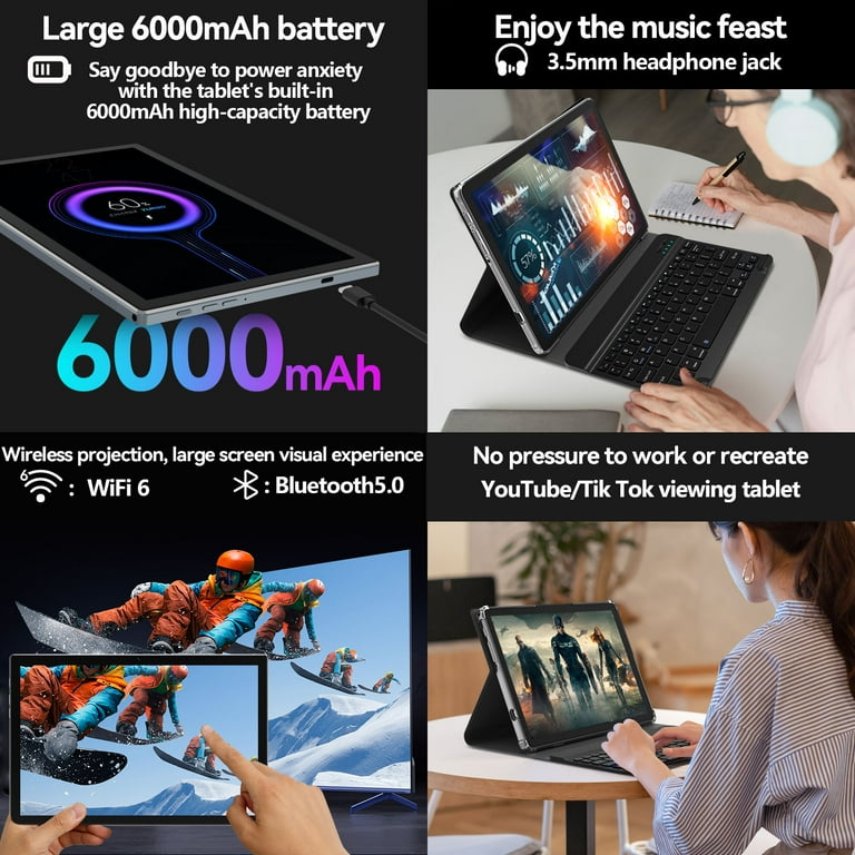 Android 14 Tablet 10 inch Tablet, 8+64GB ROM 512GB Expand, Octa