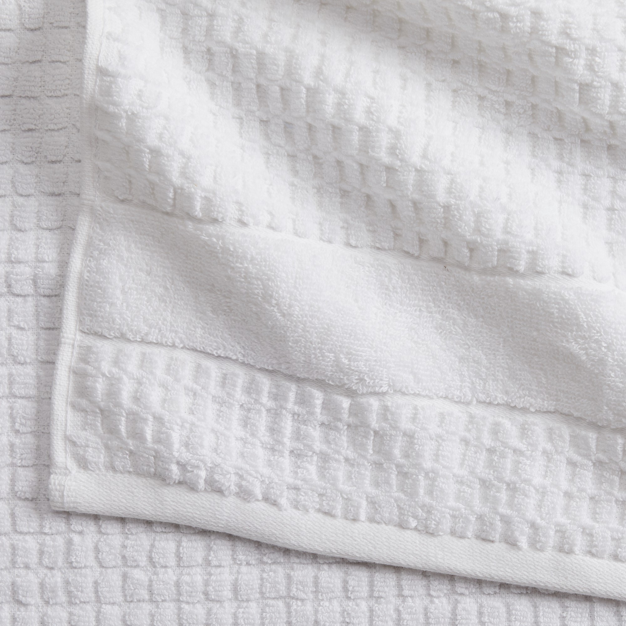 Market & Place 100% Cotton Waffle Weave 6-Piece Hand Towel Set, White