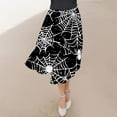 thumbnail image 4 of Nmnitkp Skirts for Women Halloween Print Women's Pleated Skirt Chiffon Elastic Waist A-Line Midi Length Skirt Fashionable Trends Maxi Skirt, 4 of 6