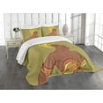 thumbnail image 3 of Ambesonne African Quilted Bedspread Set 3 Pcs, Fashion Lady with Earrings, Queen Size, Multicolor, 3 of 5