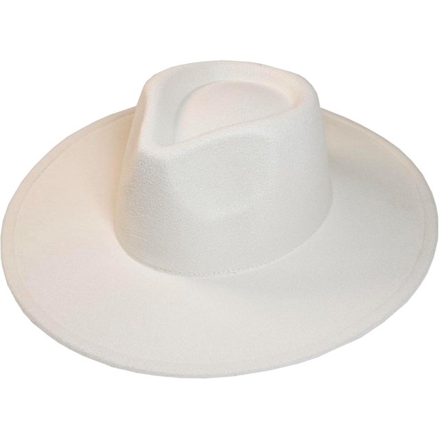 VERVE 8 Wide Brim Vegan Felt Rancher Hat - Women, Men, and Kids Fedora Style with Adjustable Inner Drawstring