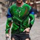 thumbnail image 2 of Camiseta de todos los días unisex para hombre Camiseta informal de manga larga con estampado gráfico en 3D del día de San Patricio Pompotops  oipoqjl6680, 2 of 9