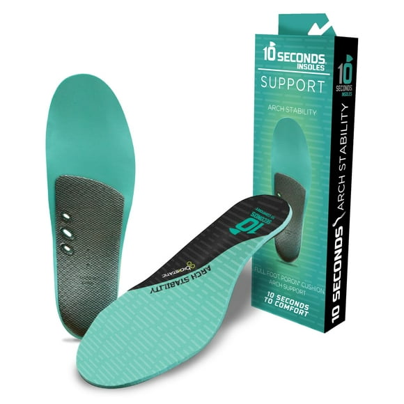 10 Seconds - 3720 Arch Stability Insole, Aqua, Unisex, 7.5