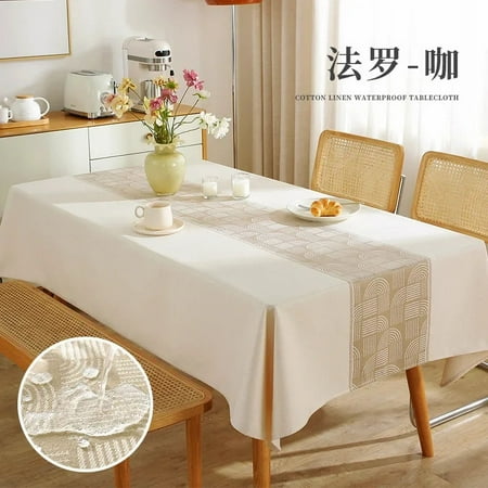 

Thickened cotton linen table mat household rectangular coffee table towel waterproof oil proof wholesale tablecloth (9 140cm x 260cm)