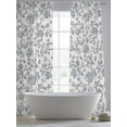 thumbnail image 5 of Blue Floral Sheer Curtains 108 Inch Length 2 Panels Set for Living Room/Bedroom, Farmhouse Vintage Flower Leaf Botanical Curtain Sheers Drapes Rod Pocket Curtains Window Treatment Set 52''x108''x2, 5 of 7