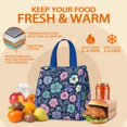 thumbnail image 5 of Pioneer Flower Floral Print Pattern Insulated Lunch Bag for Women & Adults,Large Portable Soft Cooler Lunch Bag,Thermal Food Storage Tote with Pearl Cotton,8.66L,8.75x5.75x9.5 Inch, 5 of 6