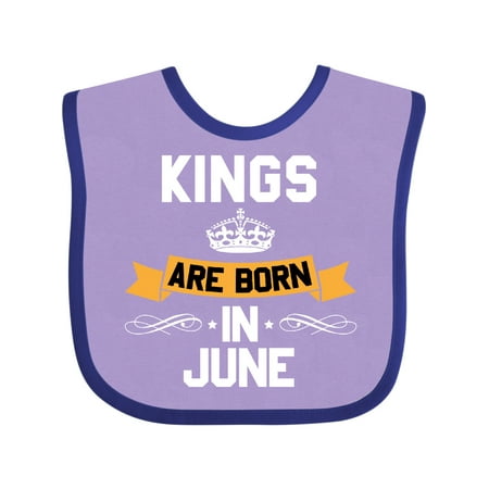 

Inktastic Kings Are Born in June Boys or Girls Baby Bib