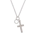 thumbnail image 2 of Delight Jewelry Silvertone With Brave Wings Eternity Ring I Set You Apart Engraved Cross Zoey Necklace, 28", 2 of 4