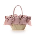 thumbnail image 2 of Bolso de mano plisado con lazo de moda francesa 2024 para mujer, moderno bolso de verano para vacaciones en la playa de gran capacidad, bolso tejido con forma de cubo y hierba para mujer, 2 of 5