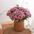 thumbnail image 3 of 16PCS Artificial Roses with Box Silk Flowers Fake Roses Real Touch Bouquet Long Stem for Home Wedding Party Garden Decoration（Rainbow2）, 3 of 5