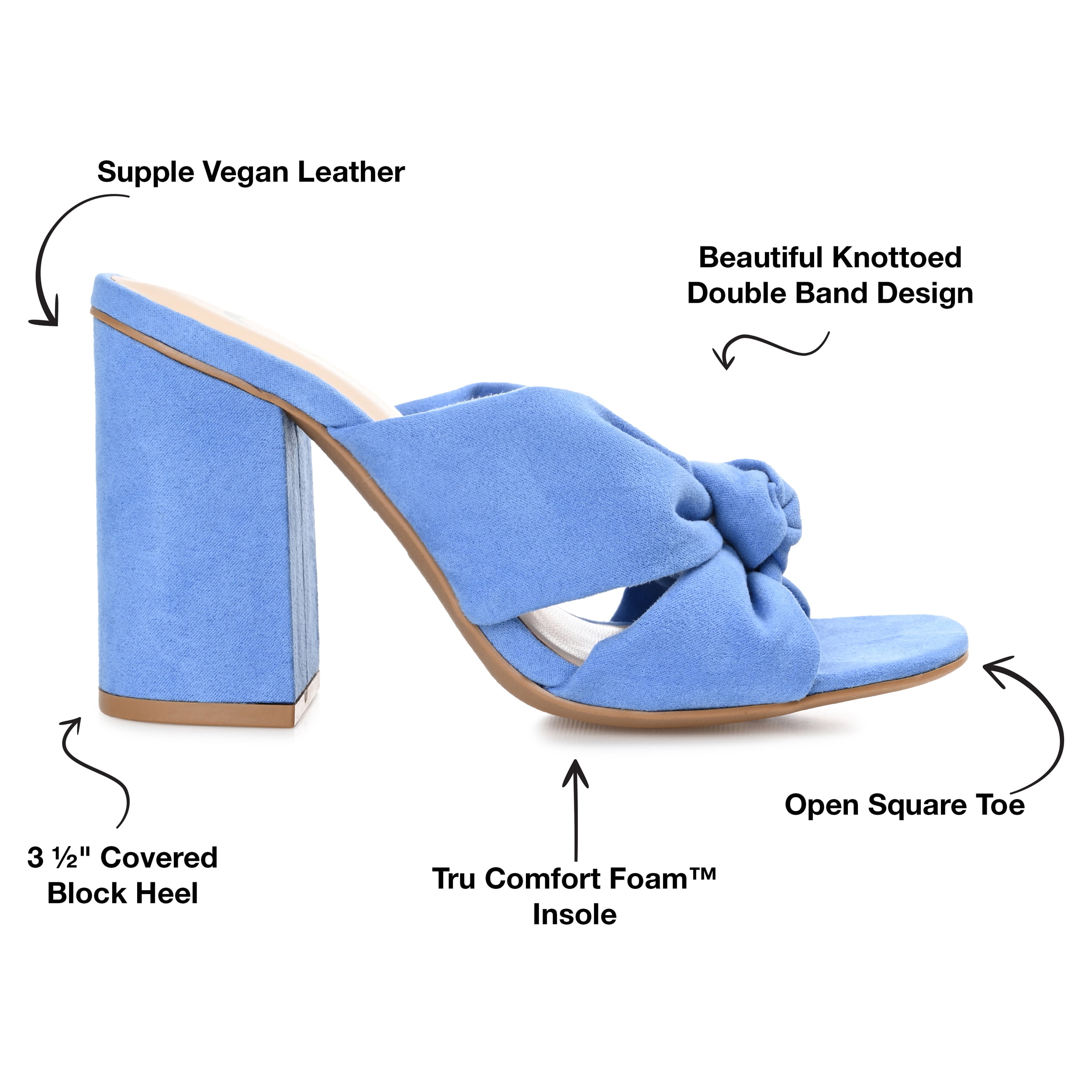 Journee Womens Tabithea Open Square Toe Block Heel Sandals
