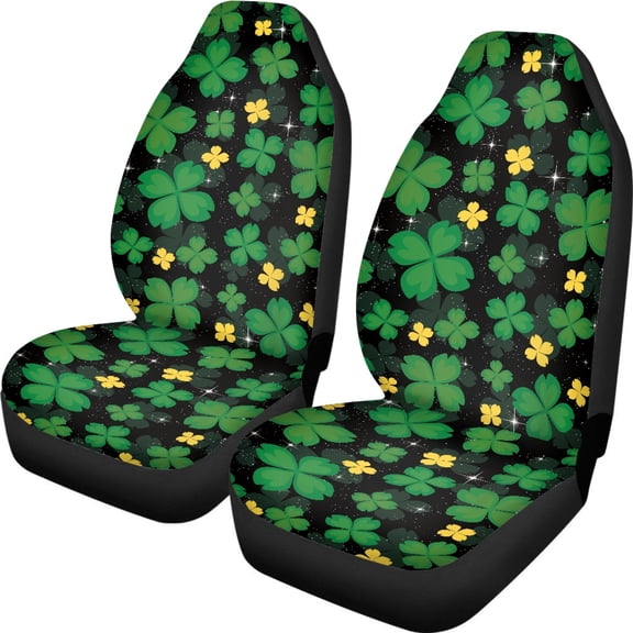 XYZCANDO Waterproof Car Seat Covers SUV Truck Vehicle, Interior Decor Auto Accessories Car Front Seat Covers 2 Piece Polyester Fabric Clover Design