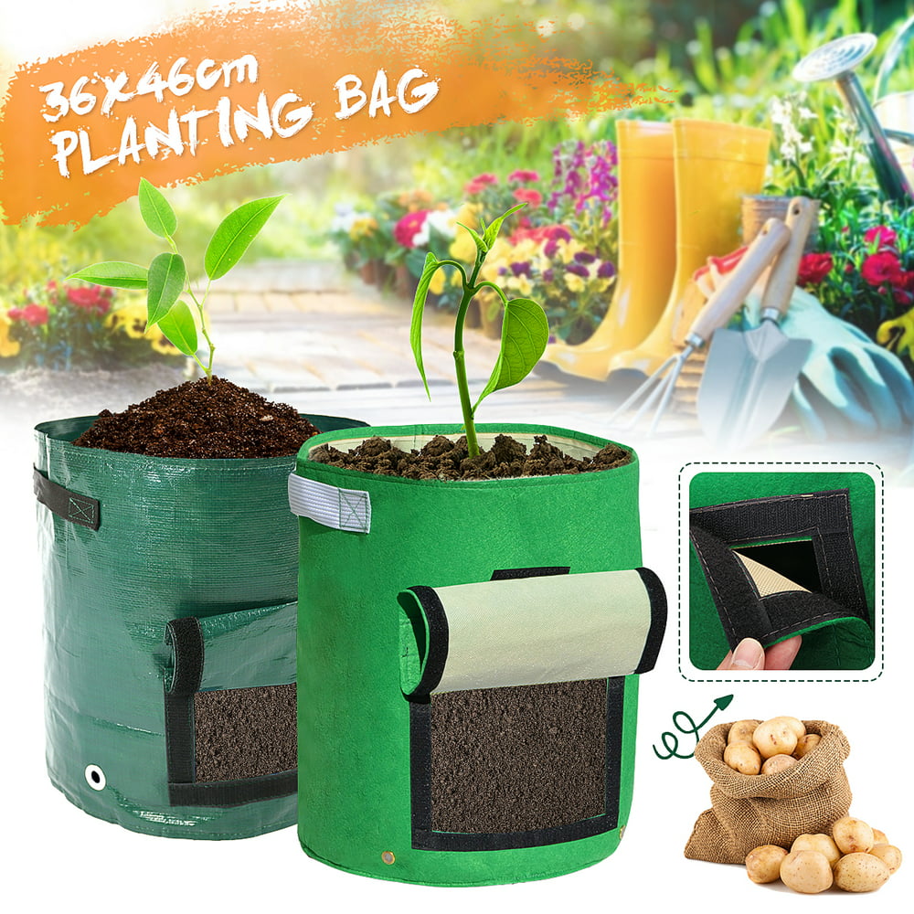 Grow Bags Potato Planter Bag Flap Handles, Planting Grow Bags Fabric ...