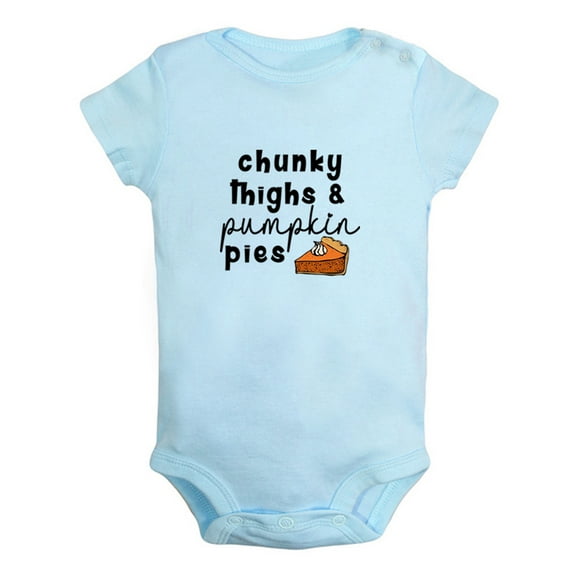 Chunky Things & Pumpkin Pie Novelty Rompers For Babies, Newborn Baby Unisex Bodysuits, Infant Jumpsuits, Toddler 0-12 Months Kids One-Piece Oufits (Blue, 12-18 Months)
