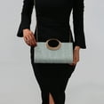 thumbnail image 5 of Jaucin Stylish Striped Clutch in Gold and Green with Removable Chain Accessory Wedding Clutch Handbag Elegant Evening Bag, 5 of 14