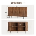 thumbnail image 4 of MARNUR Sideboard Buffet Cabinet 55" Storage Cabinet with 2 Sliding Tambour Doors, Adjustable Shelves for Kitchen Office Bedroom Hallway Entryway, Walnut, 4 of 11