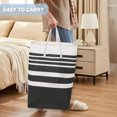 thumbnail image 3 of HonorHut Large Foldable Laundry Basket Hamper Freestanding Laundry Hamper Waterproof Clothes Hamper with Reinforced Handles 2 PCS Black Stripe 15.7x11.8x23.6Inch 75L, 3 of 7