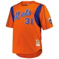 thumbnail image 2 of Men's Mitchell & Ness Mike Piazza Orange New York Mets Big & Tall Cooperstown Collection Mesh Batting Practice Jersey, 2 of 3