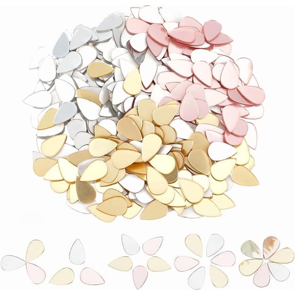 360Pcs 3 Colors Teardrop Craft Mirrors Mosaic Tiles 15.5x10mm Self-Adhesive Acrylic Mosaic Tiles Teardrop Mirror Tiles Teardrop Acrylic Tiles with Mirror Effect for DIY Living Room Home Decor
