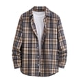 thumbnail image 2 of QUINDOS Men's Shirts Clearance,Mens Fall And Winter Fashion Casual Plaid Loose Youth Long Sleeve Turndown Collar Loose Holiday Tee Shirts, 2 of 7