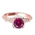 thumbnail image 2 of Mauli Jewels Rings for Women 1.15 Carat Diamond And Created Ruby Ring 4-prong 14k Rose Gold, 2 of 6