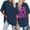 Navy, variant on Women's T-Shirts Basic Tops Oversized Back Print Short Sleeve Crewneck Y2k Clothes