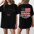 thumbnail image 2 of Womens Loose Fit Short Sleeve Crewneck T Shirt 250 Years 1776 Graphic Print Casual Top Tee for Anniversary Event Black L, 2 of 5