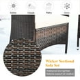 thumbnail image 6 of Costway 4PCS Patio Wicker Furniture Set Sofa Chair with Brown & Grey Cushion Covers Garden, 6 of 11