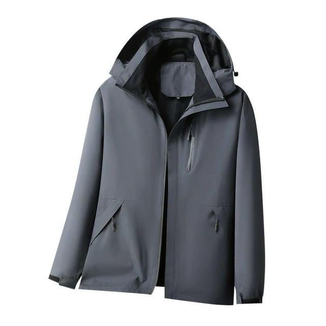 Bocqde Coupe-Vent Léger à Capuche pour Hommes Mode Décontractée Veste à Fermeture Éclair Complète avec Poches Vestes de Sport Imperméables pour Randonnée